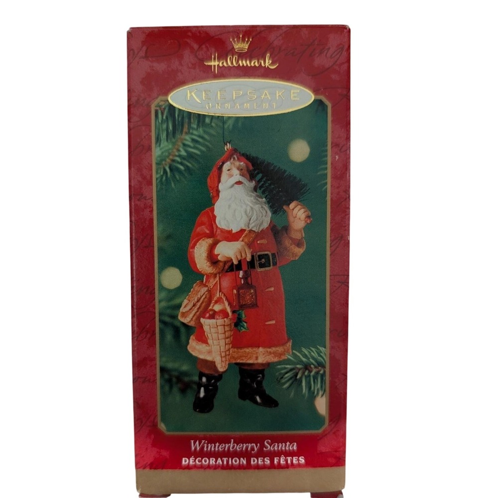 Hallmark Keepsake Ornament 2000 Winterberry Santa Handcrafted Christmas Decor